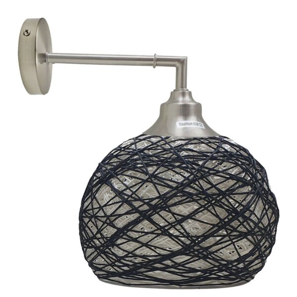 Vintage Industrial Wall Light Shade Retro Rattan Lampshade Sconce Wall Lights UK - Image 5