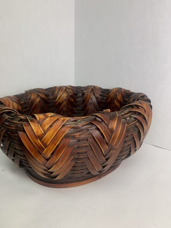 Vintage Japanese Ikebana Woven Bamboo Wood Basket - Image 5