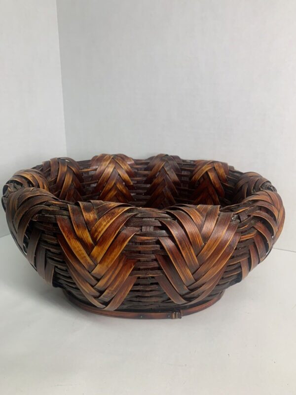 Vintage Japanese Ikebana Woven Bamboo Wood Basket