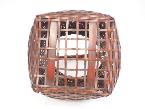 Vintage Japenese bamboo hand-woven basket circa 1980s NYK507 - Image 4