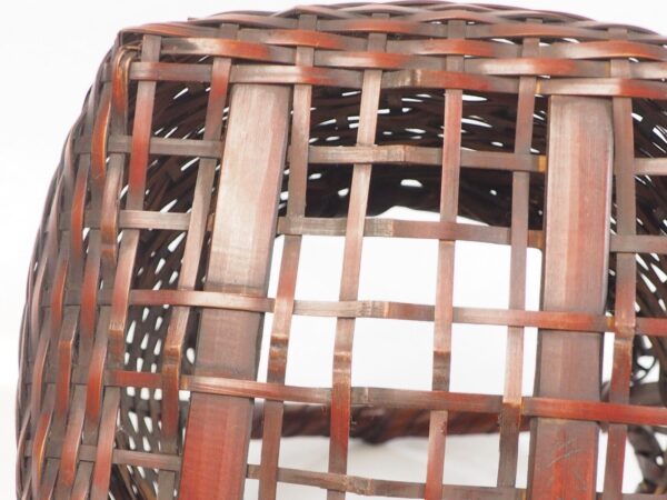 Vintage Japenese bamboo hand-woven basket circa 1980s NYK507 - Image 5