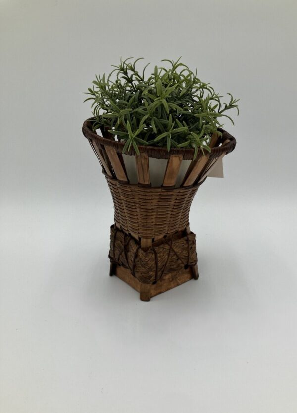 Vintage Kayaband Wicker Bamboo Cone Baskets Planter Candle Holder – Philippines - Image 3