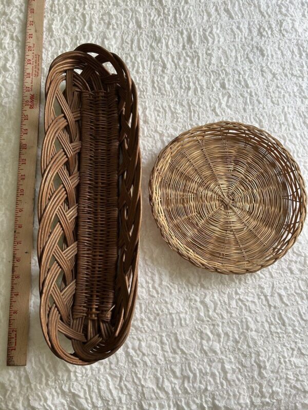 Vintage Lot of 10 Wicker Basket Wall MCM Boho Farmhouse Wall Decor EB-665 - Image 5