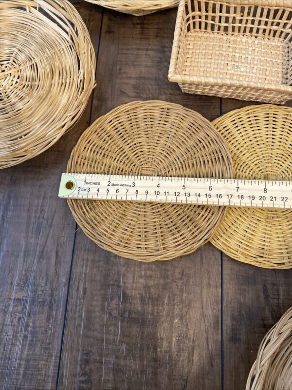 Vintage Lot of 12 Wicker/Grass Woven Baskets/Trivets/Wall Decor - Image 4