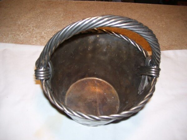 Vintage Metalware Art Woven Silverplated? Basket - Image 2