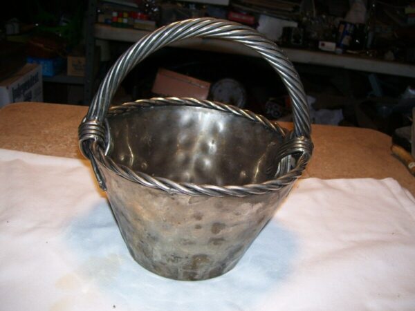 Vintage Metalware Art Woven Silverplated? Basket