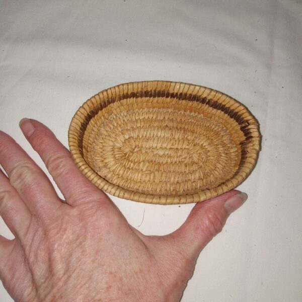 Vintage Miniature Hand Woven Trinket Basket - Image 3