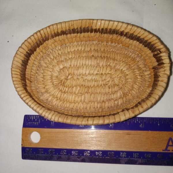 Vintage Miniature Hand Woven Trinket Basket - Image 6