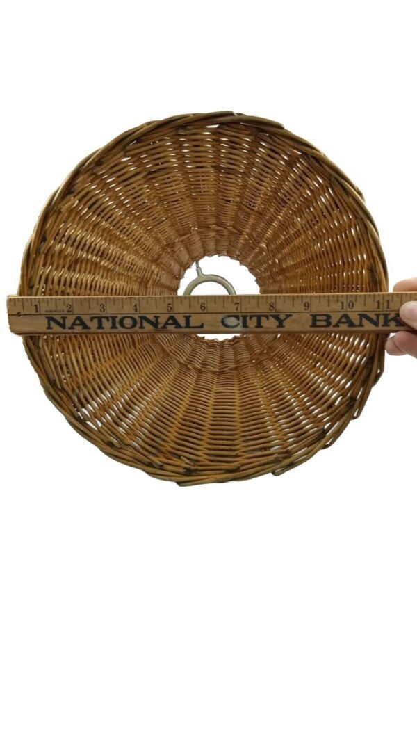 Vintage Natural Wave Wicker Rattan Lamp Shade Tiki Boho Brown - Image 4