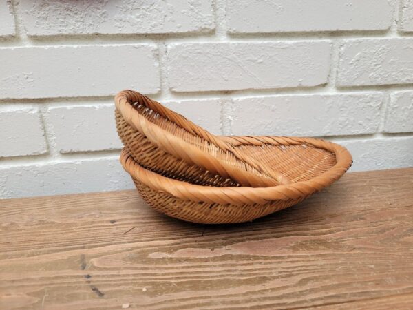 Vintage Nesting Teardrop Basket Bowl Set of 2 Boho Wall Décor - Image 2