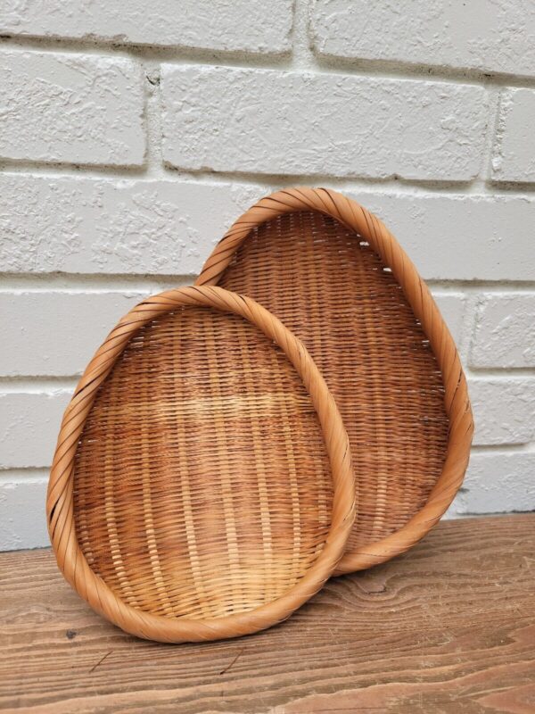 Vintage Nesting Teardrop Basket Bowl Set of 2 Boho Wall Décor