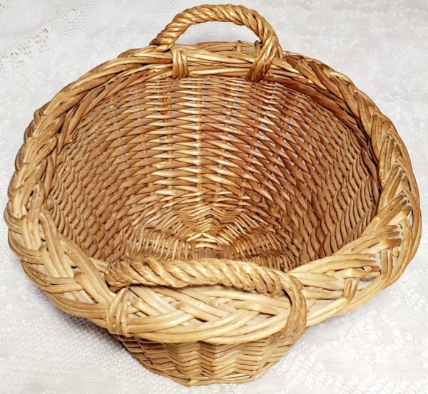 Vintage Oval Basket Woven Wicker Handles Brown Farmhouse Home Decor Mini Laundry - Image 5