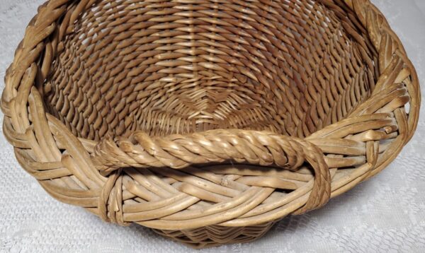 Vintage Oval Basket Woven Wicker Handles Brown Farmhouse Home Decor Mini Laundry - Image 6