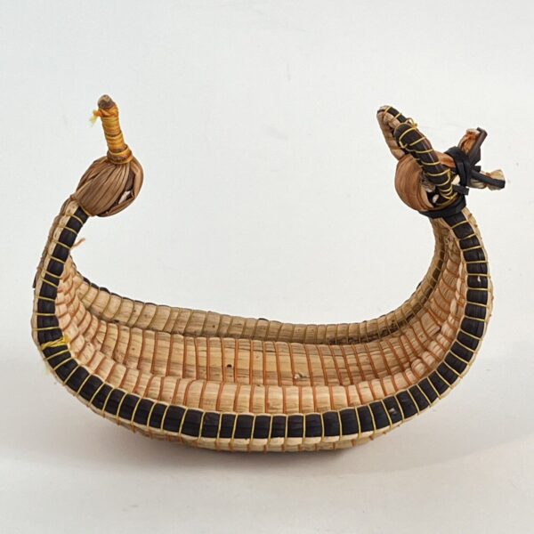 Vintage Peruvian Gondola Bird Dragon Woven Wicker Basket Boat Folk Art Boho - Image 6