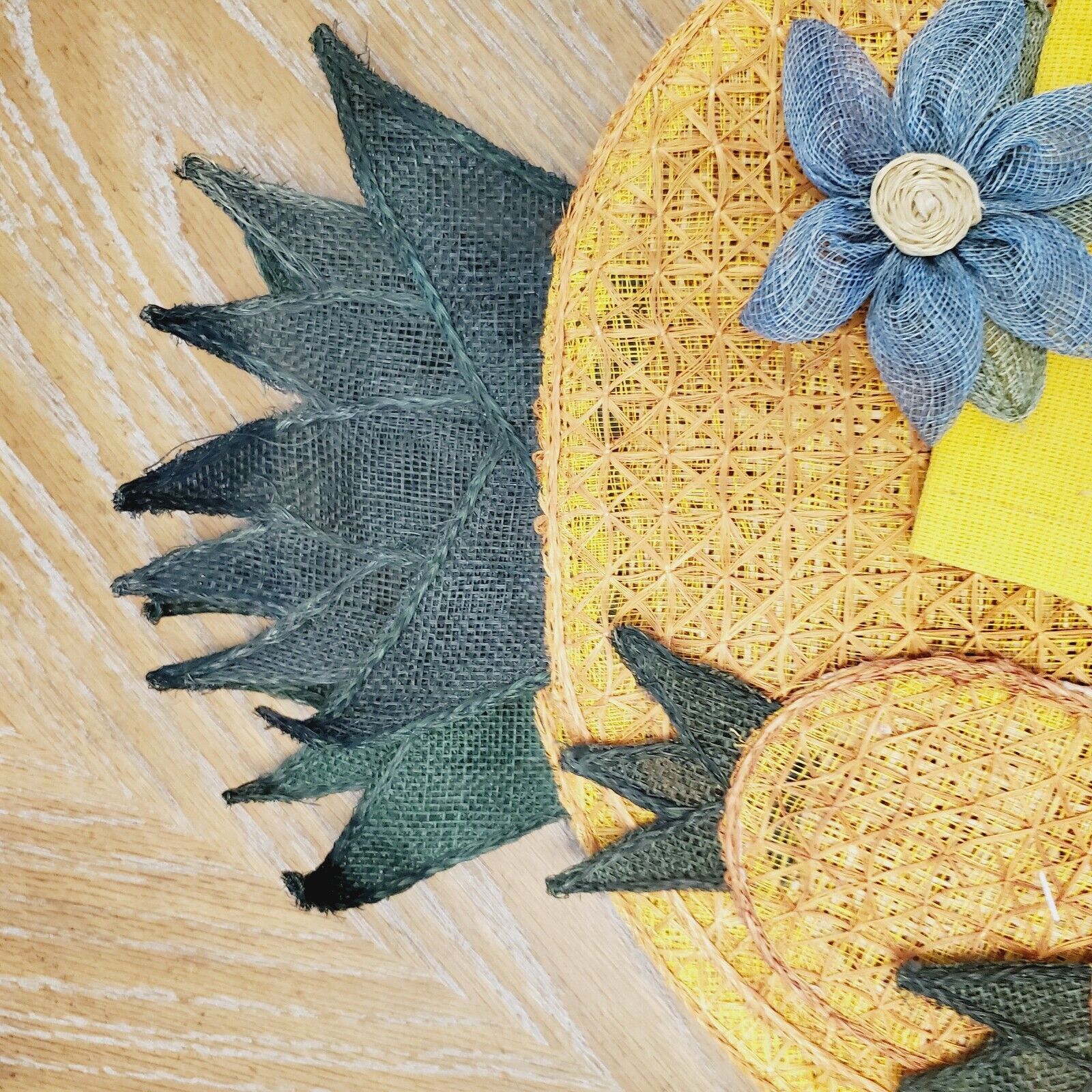 Vintage Pineapple Placemats Lot Of Two Home Decor Adult's Yellow Floral Napkin - Image 5