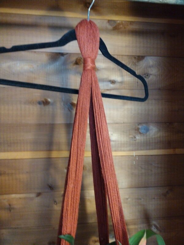 Vintage Plant Hanger 70s Handmade Yarn Macrame 52” BOHO Mid Century Retro Decor - Image 4