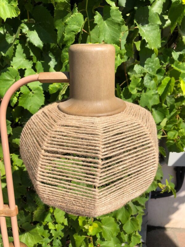 Vintage rare lamp MCM FLOOR LAMP Atomic Space Age Wicker lampshade - Image 3