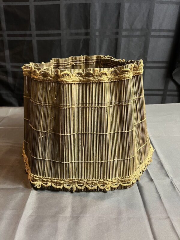 Vintage Rattan Lamp Shade Light Shade 9” Tall - Image 2