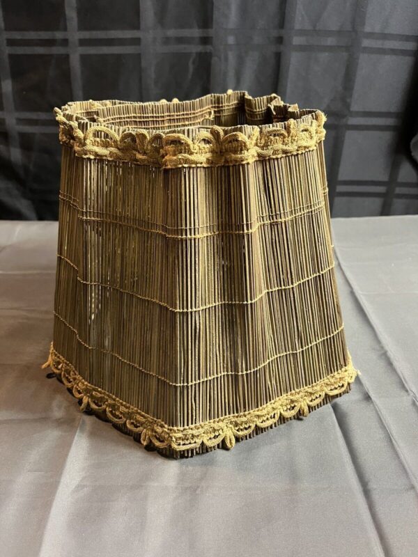 Vintage Rattan Lamp Shade Light Shade 9” Tall - Image 3