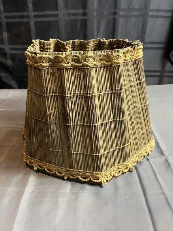 Vintage Rattan Lamp Shade Light Shade 9” Tall - Image 4