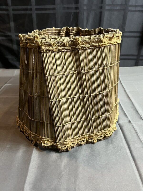 Vintage Rattan Lamp Shade Light Shade 9” Tall - Image 5