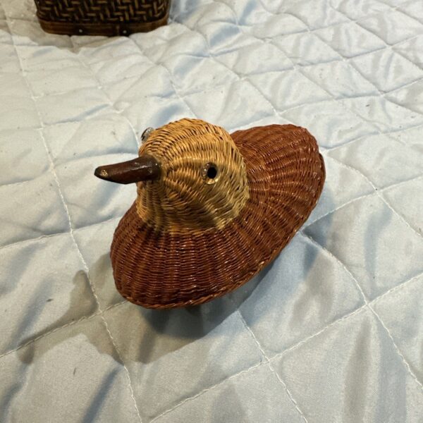 Vintage Rattan Small Bird Basket Trinket Box Boho - Image 2