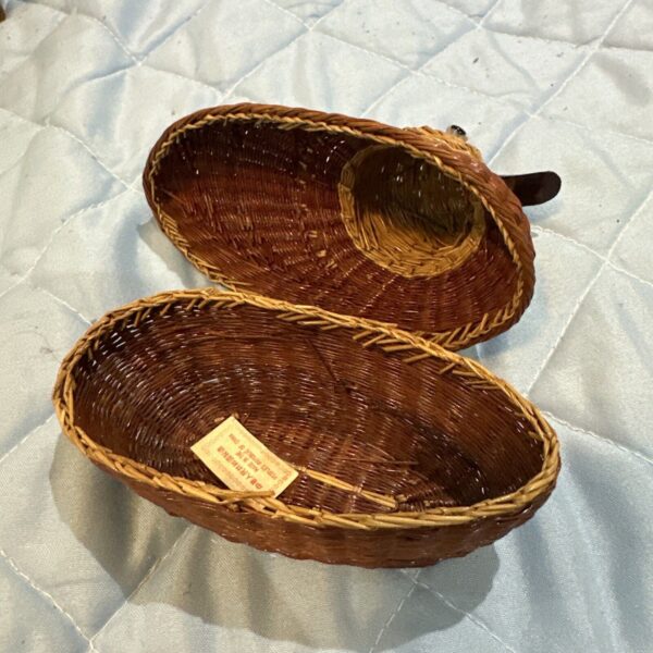 Vintage Rattan Small Bird Basket Trinket Box Boho - Image 6