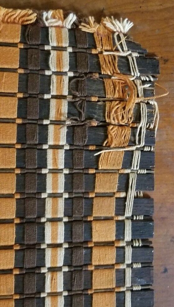 Vintage Set Of 4 Wicker Woven Rattan Cotton Placemats BOHO 1960s B.C Products - Image 6