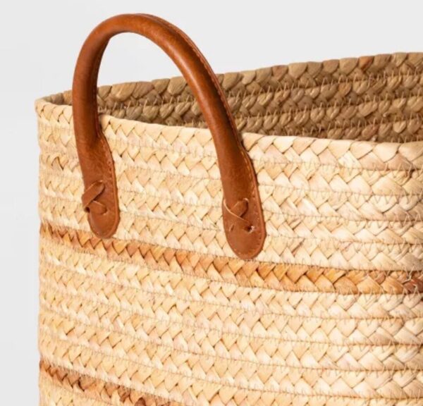 Vintage Small Boho Wicker Rattan Decorative Basket with Handles 11x14x13 Inches - Image 3