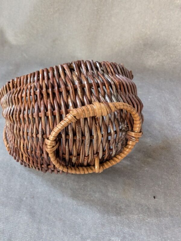 Vintage Small Gondola Basket Woven Crescent Wicker Boho Farmhouse Petite 3" - Image 4