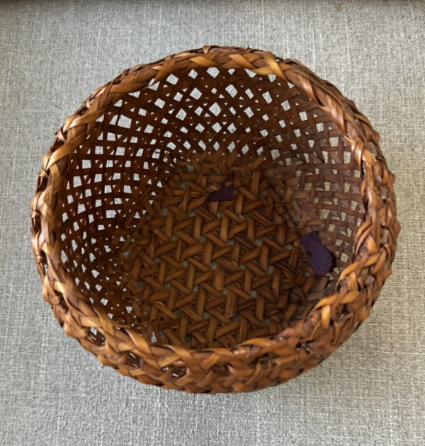 Vintage Small Thai Rattan Woven Basket 4" tall, 5.5" Diameter Boho Style - Image 2