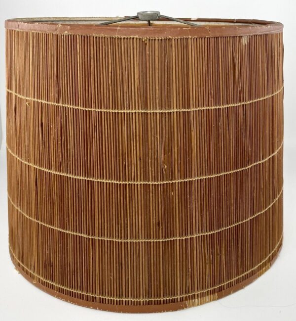 Vintage Tapered Drum Wicker Lampshade Lamp Shade MCM Tiki - Image 3