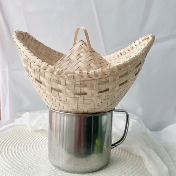 Vintage Thai Handicraft Cooker Bamboo Basket Steamer Sticky Rice Dim Sum - Image 6