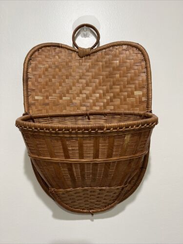 Vintage Wicker Basket Wall Hanging Storage Boho Decor - Image 6