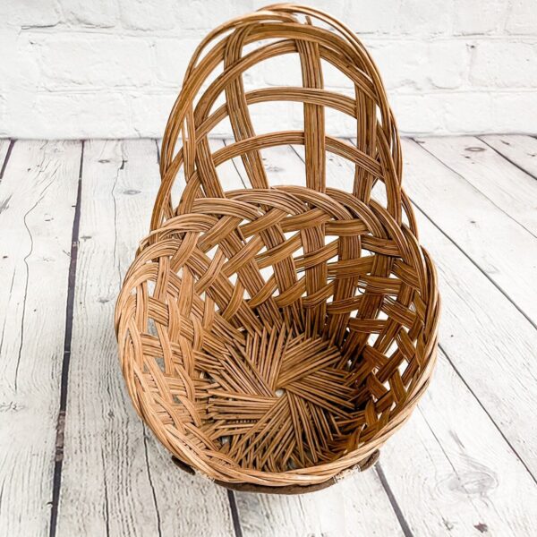 Vintage Wicker Basket wall pocket Hanging Planter Farmhouse Boho mail holder - Image 3