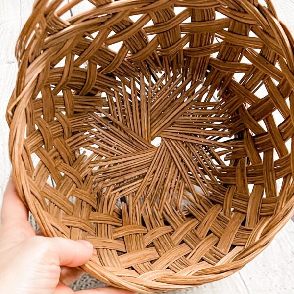 Vintage Wicker Basket wall pocket Hanging Planter Farmhouse Boho mail holder - Image 4