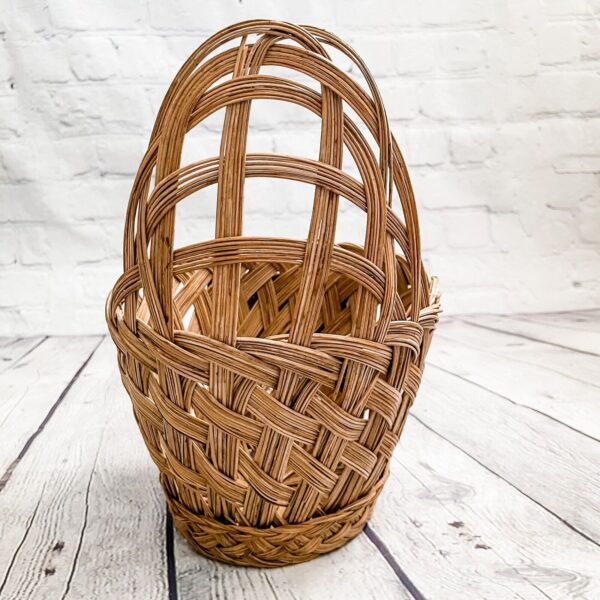 Vintage Wicker Basket wall pocket Hanging Planter Farmhouse Boho mail holder - Image 5