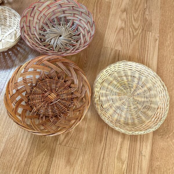 Vintage Wicker Basket Wall Set of Baskets Boho Home Decor - Image 4