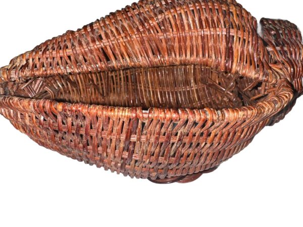 Vintage Wicker Decorative Clam Shell Basket Planter - Image 4