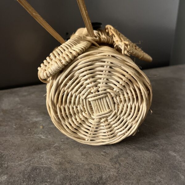 Vintage Wicker Elephant Shaped Basket Pen Pencil Holder Desk Planter Vase Boho - Image 5