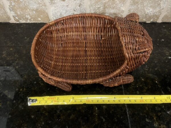 Vintage Wicker frog basket Boho rattan eyes, 9 in - Image 5