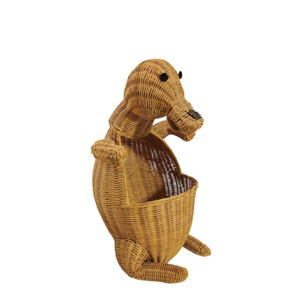 Vintage Wicker Kangaroo Storage Basket Hamper Plant Toilet Paper Holder 22" - Image 2