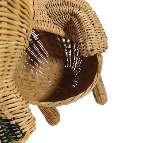 Vintage Wicker Kangaroo Storage Basket Hamper Plant Toilet Paper Holder 22" - Image 6