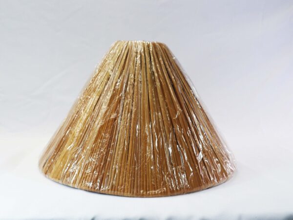 Vintage Wicker Lamp Shade Straw Rattan Coastal Tiki Farmhouse Boho 16" Dia - Image 4