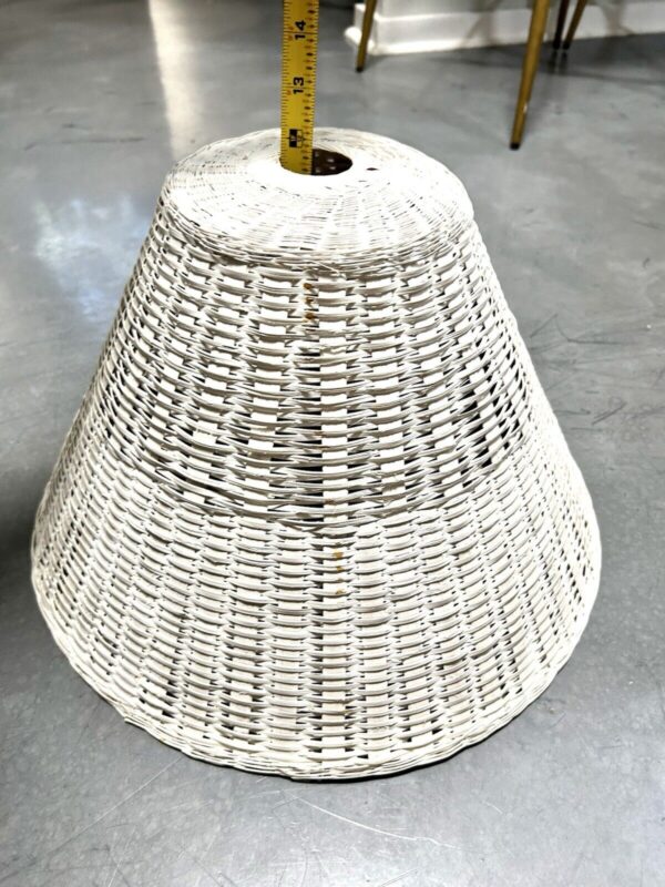 Vintage Wicker Rattan Lampshade - Image 3