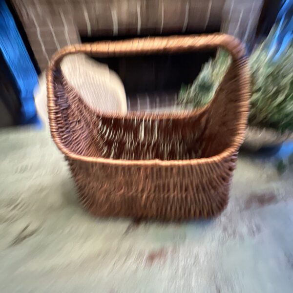 Vintage~Wicker Rattan Standing Basket~Wall Pocket~BOHO - Image 3