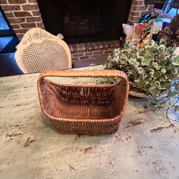 Vintage~Wicker Rattan Standing Basket~Wall Pocket~BOHO - Image 4