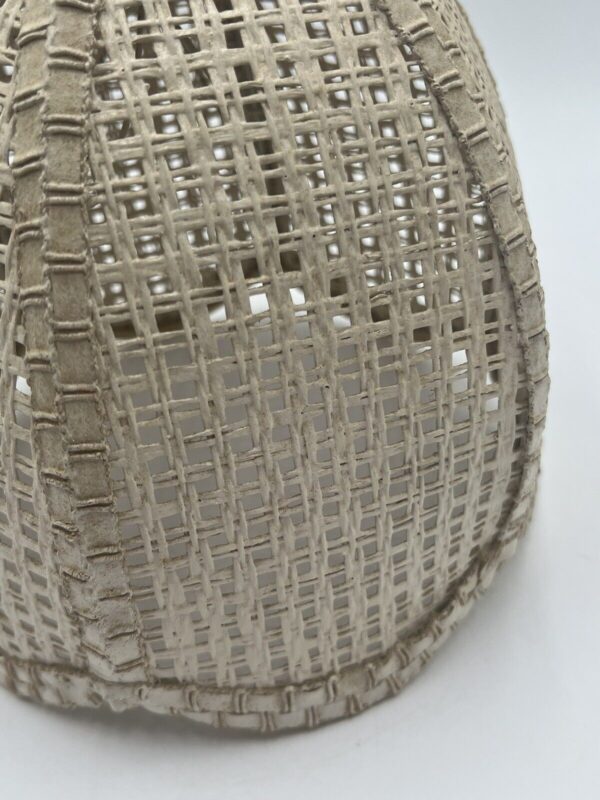 Vintage Wicker Rattan White Lampshade Tulip Mid Century Retro 9.5" - Image 4