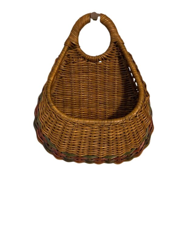 Vintage Wicker Wall Pocket Basket Decor Planter Versatile Home Decor Boho Farm - Image 3
