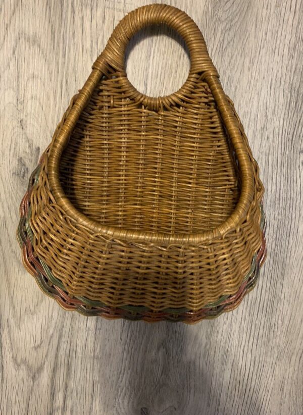 Vintage Wicker Wall Pocket Basket Decor Planter Versatile Home Decor Boho Farm - Image 4